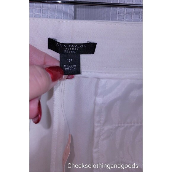 NWT Ann Taylor White The Wide Leg Crop Pants Women's Size 12P Petite - Picture 5 of 5